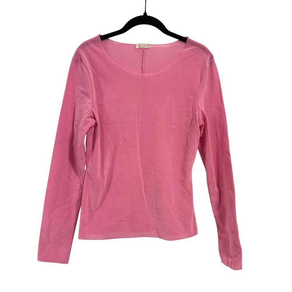 Intimately by Free People Countdown Flocked Top Pink Rose Size M